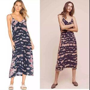 Lacausa Alma Slip Dress Spaghetti Strap Midi Sundress Size XS Revolve Tie Dye